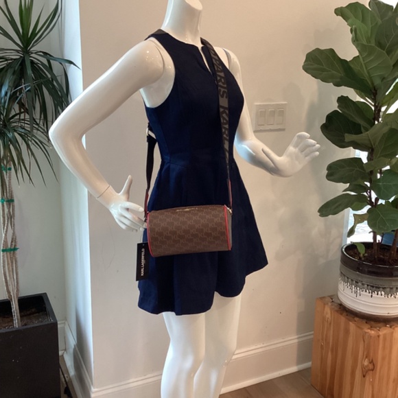 NWT KARL LAGERFELD CROSSBODY BROWN LOGO BAG W RED HEART COIN PURSE - Picture 5 of 13